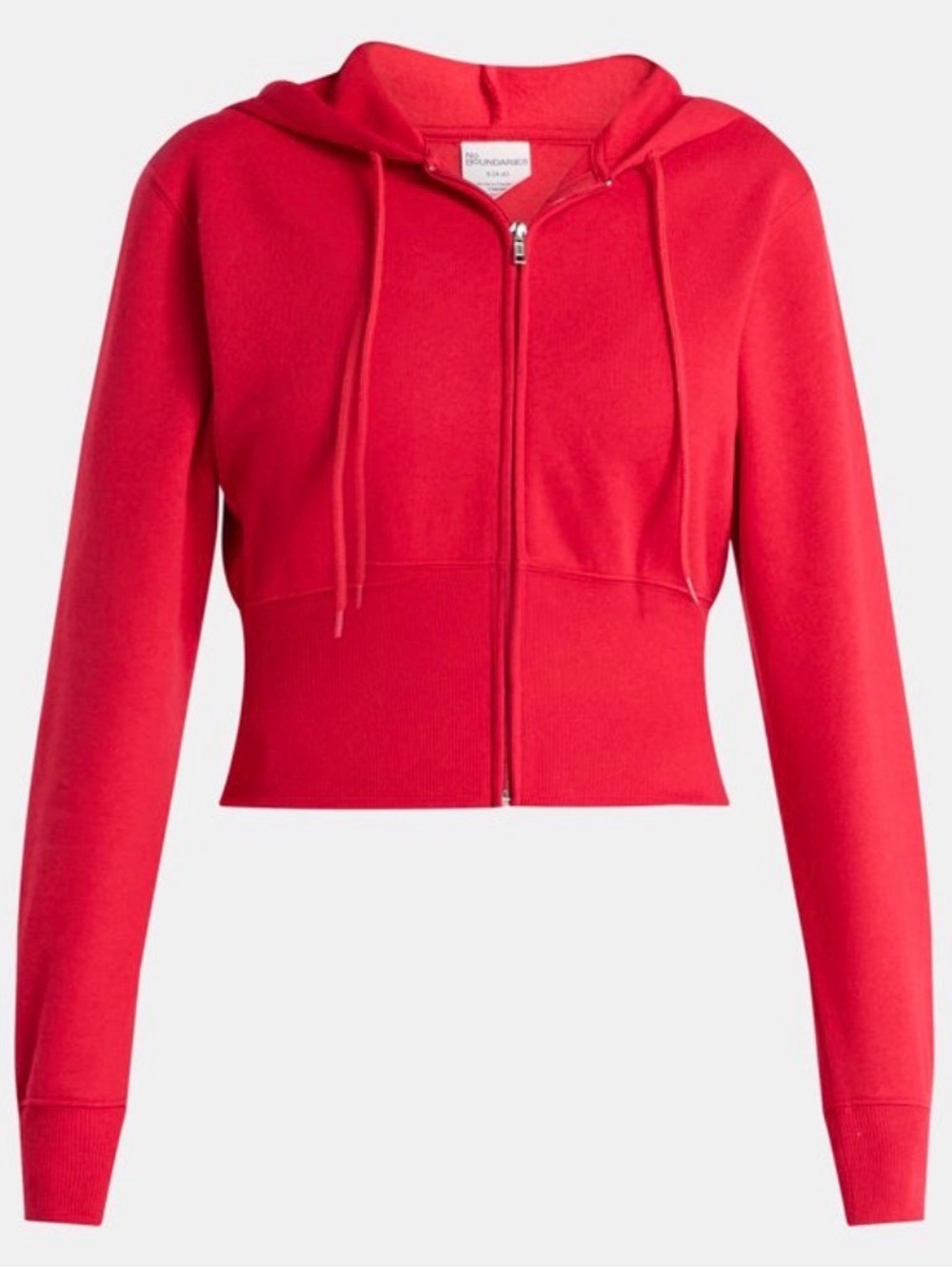 No Boundaries Red Cropped Zip Hoodie